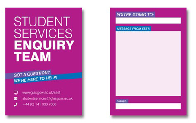 Student enquiry team cards