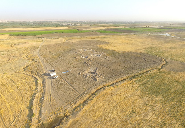 An aerial view of Khani Masi archaeological excavations 
