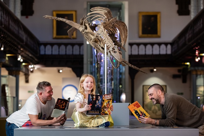 Comics Night at the Museum in front of plethiosaur at The Hunterian  Photo credit: Martin Shields