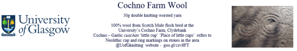 The branding for Cochno Wool created from the fleeces of University of Glasgow sheep. 