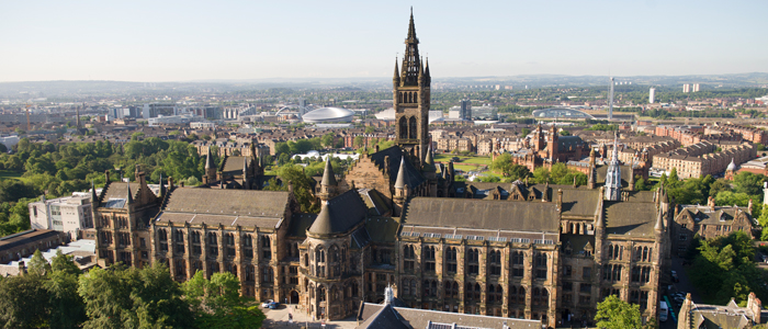 The University with the city of Glasgow in the background