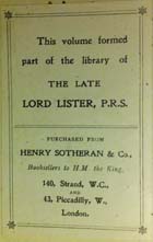 Sotheran bookplate from Lister Library