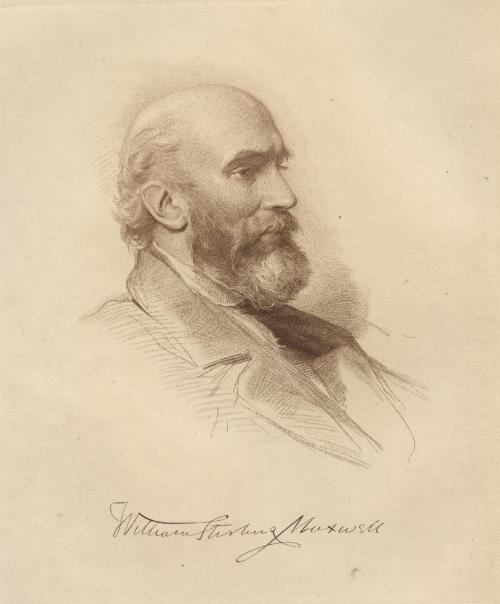 Fig. 1 Sir William Stirling Maxwell. Frontispiece portrait in The Works of Sir William Stirling Maxwell, Baronet (London: John Nimmo, 1891), I. Engraving by Robert Bowyer Parkes from a drawing by George Richmond. 