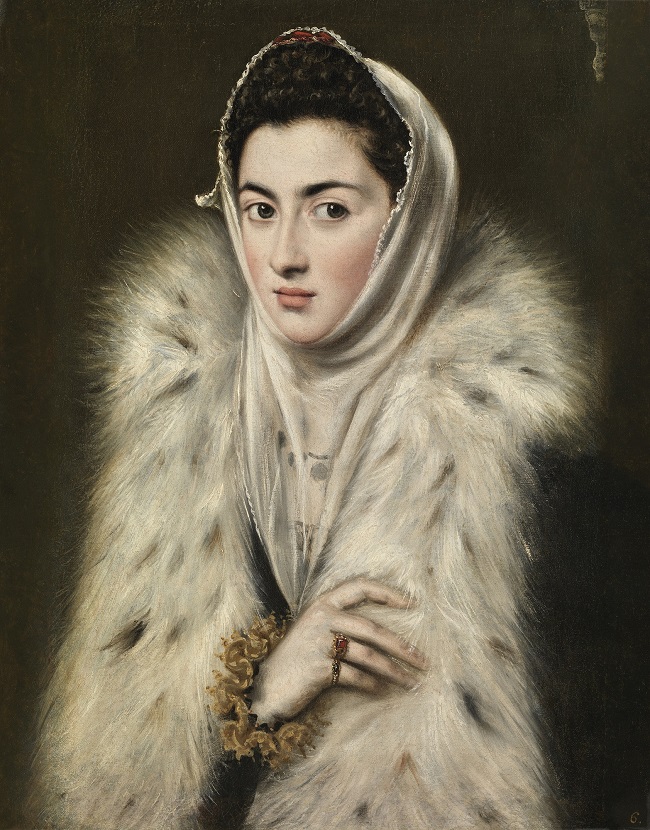 A photo of the painting Lady in a Fur Wrap. Photo Credit Glasgow Museums