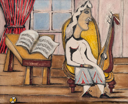 Cecil Collins, The Musician, Oil on canvas, 1943.