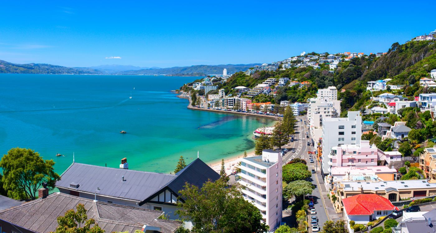 Aerial view of Oriental Bay from the hillside [Photo: Shutterstock]