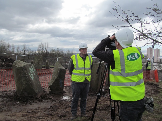  Dr Kenny Brophy being interview at the old location of the Sighthill Standing Stones 