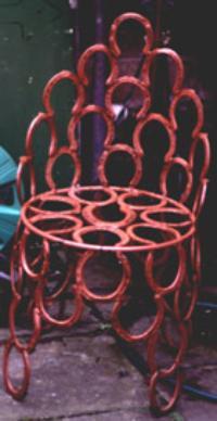 Chair made of horseshoes