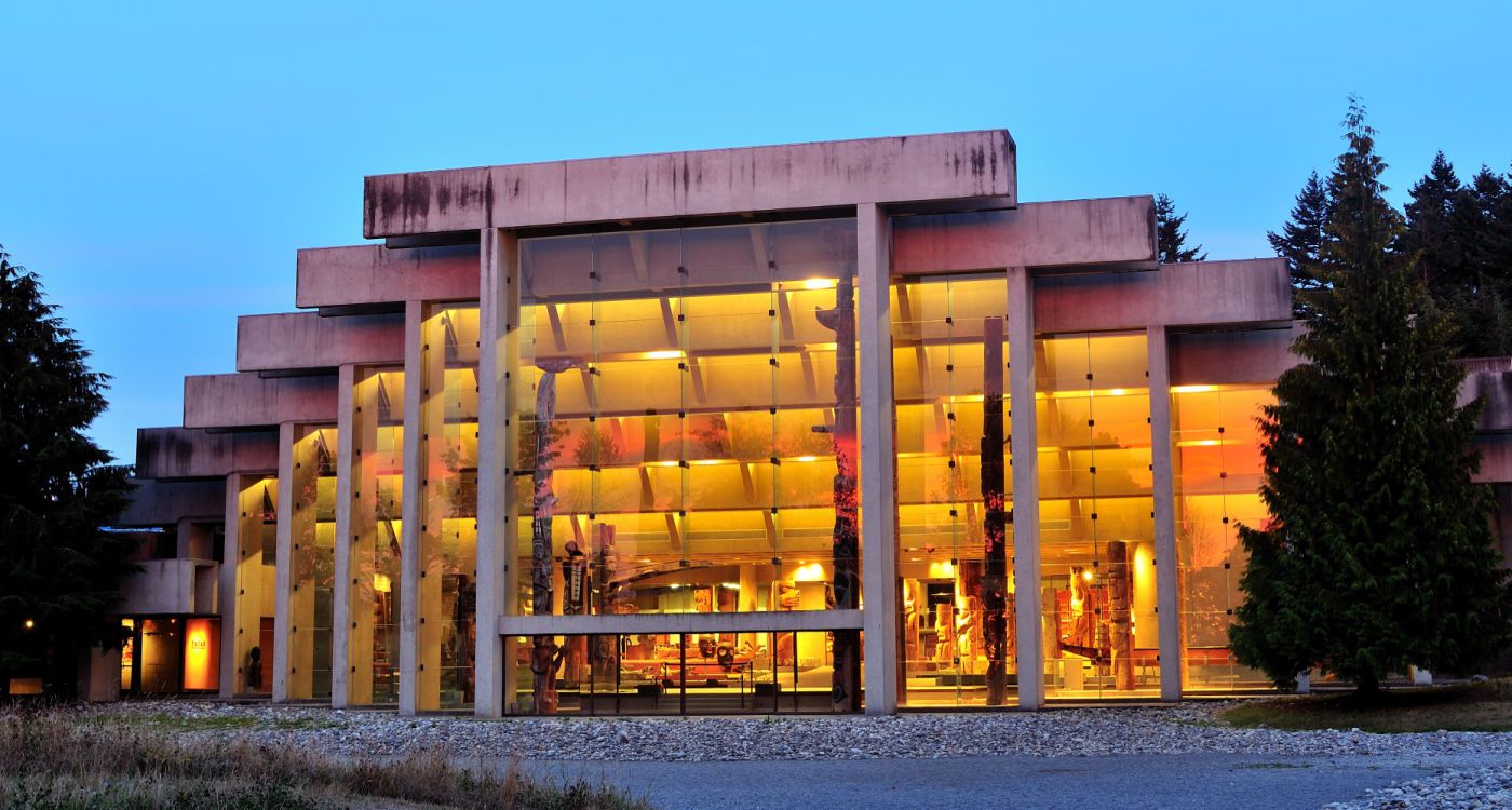 Exterior shot of the Anthropology Building lit up from within [Photo: Shutterstock]