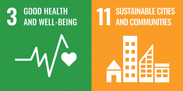 SDG logos 3 & 11 - 'Good health & wellbeing' and 'Sustainable cities and communities'