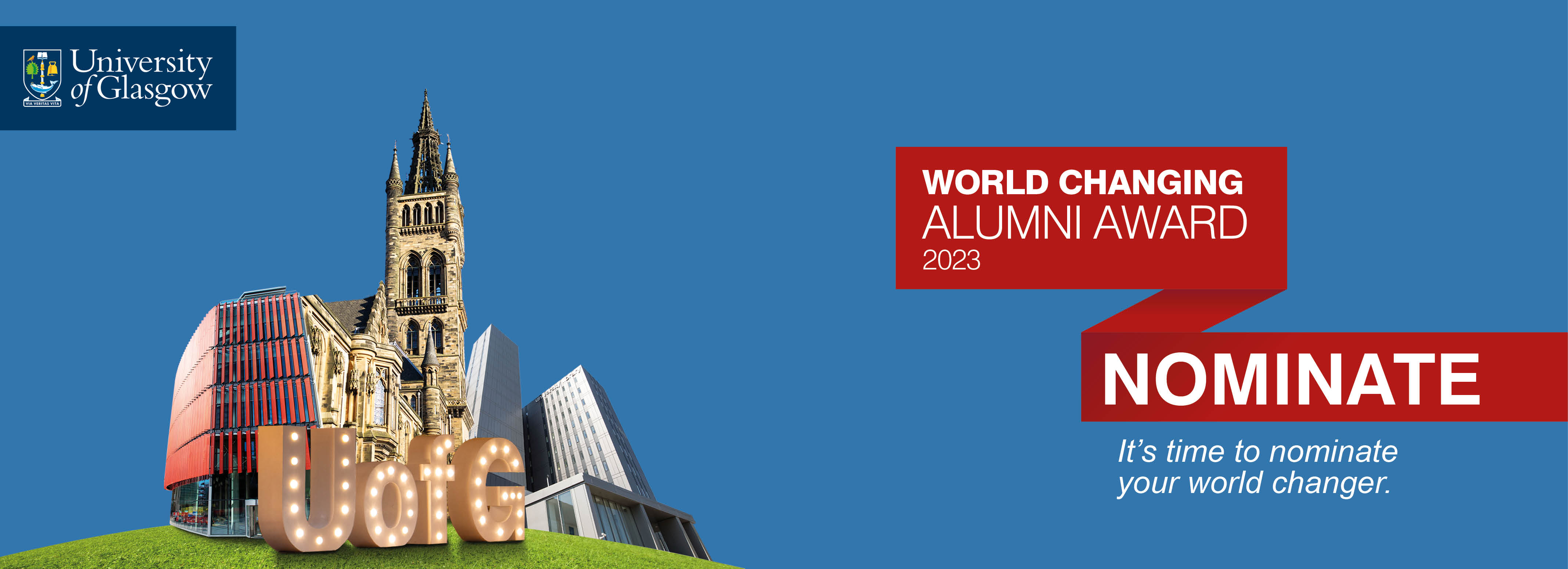 World Changing Alumni Award 2023 Nominate web banner