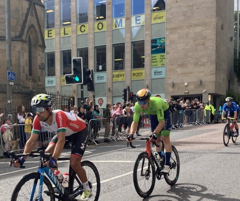  UCI men's road race goes past our sports building