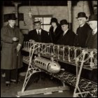 Photographic print showing model of Bennie railplane system of transport, c1930. (GUAS Ref: DC 85/3/9. Copyright reserved.)