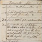 The fifth page from Andrew Service's logbook recording events on board HMS Medusa. This page, again dated 1805, covers the period from 6th November 1805 to 8th March 1806, and lists more crew members who died during this time. Anchors at St Helena before reaching England in January 1806. (GUAS Ref: UGC 182. Copyright reserved.)