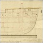 Inboard profile plan of HMS Medusa, dated 1800. Scale is 1:48. (Image courtesy of the National Maritime Musuem, Plan Ref: ZAZ2966, Image Ref: J5892. Copyright reserved.)