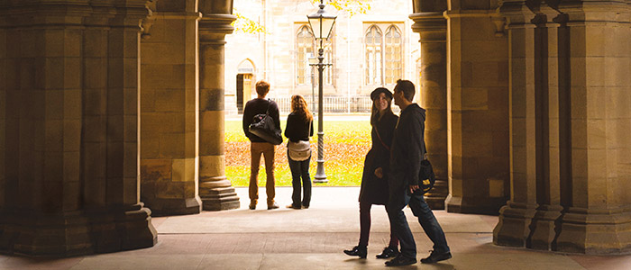 students on campus