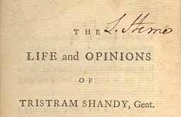 Tristram Shandy: beginning of Vol 7, with Laurence Sterne's signature
