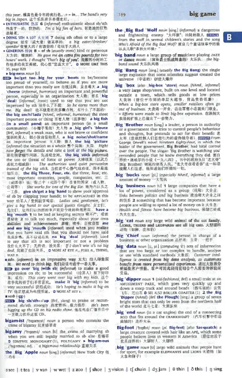 an example of an unapproved dictionary - page of a dictionary with the word and an explanation of the word as well as examples of usage.