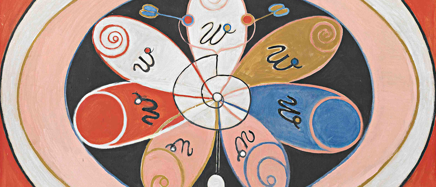 Detail from the painting Group VI, Evolution, No. 15 by Hilma af Klint