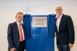 Professor Sir Anton Muscatelli and Mark Pears at building plaque