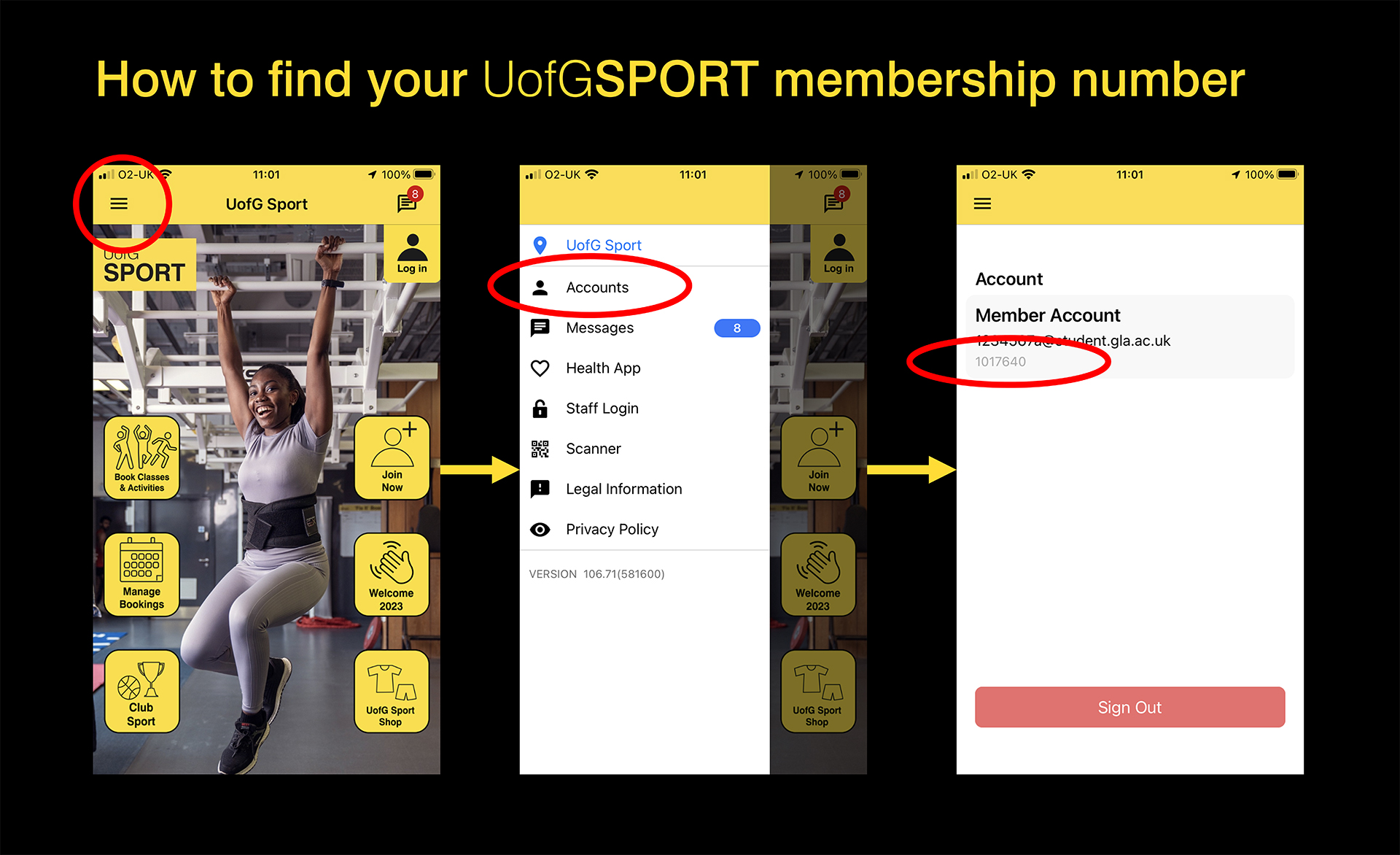 UofG Sport Membership Number