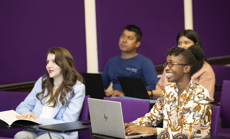 students sitting in a lecture theatre