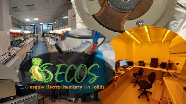Different parts of chemsitry lab and GECOS logo