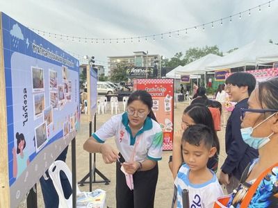 Public engagment board staff and visitors 