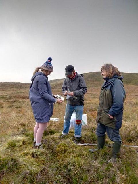 Project Team wrapping the cores (Photo: N. Whitehouse)