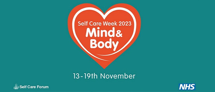 A flyer / poster for the Self Care Week 2023: Mind & Body