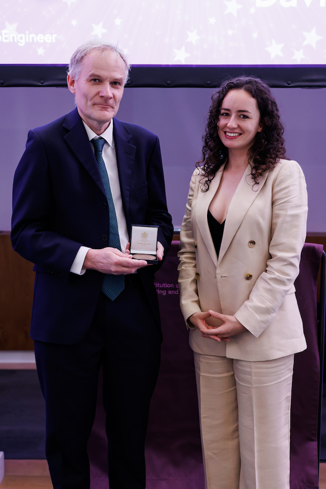 Prof David Cumming is presented with his IET Achievement Award