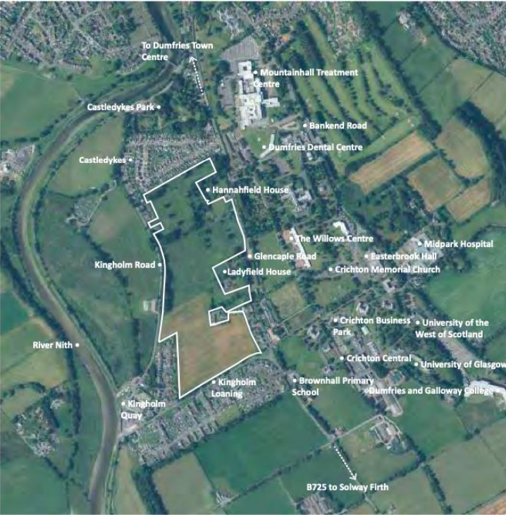 A picture containing aerial photography of The Ladyfield Site