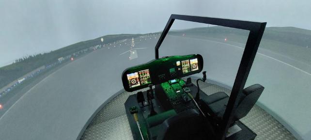 Internal view of the projection dome and cockpit of Daedalus 1