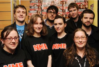 The Futureheads with QMU shop staff © James Porteous