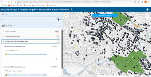 Interactive heritage map focused on Glasgow's west end