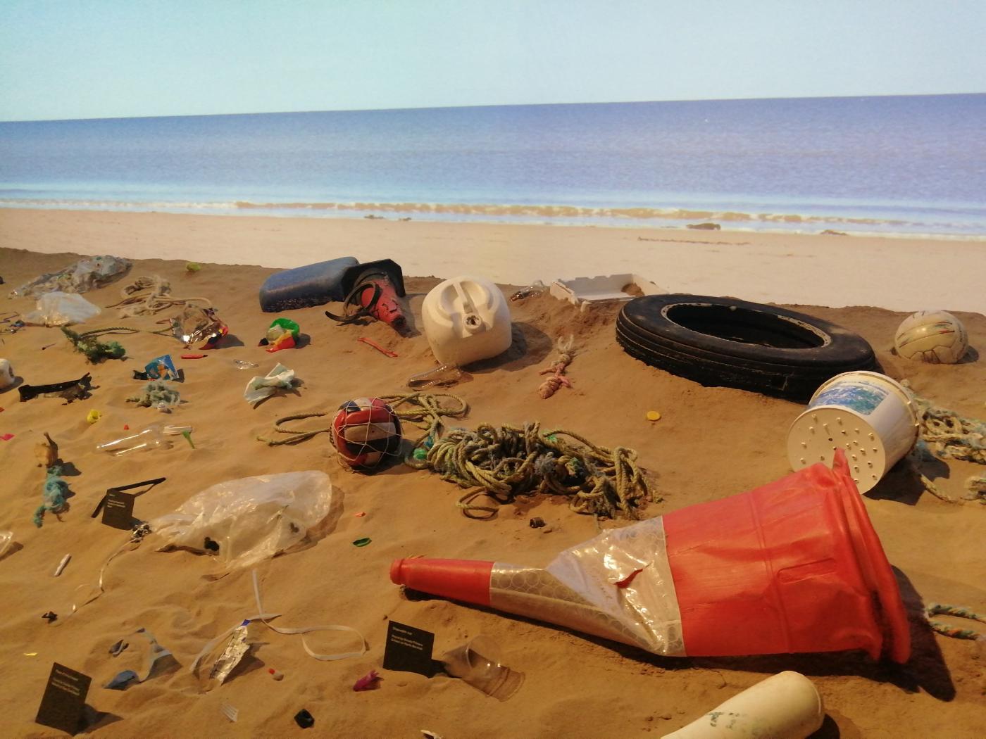 The archaeology of plastic waste, on a beach, in a museum. This display at V&A Dundee was part of the ‘Plastic: Remaking our World’ exhibition. Like all plastic waste, every object has a story and that story will always involve people. This is what also defines archaeology. (Photo: John Schofield) 