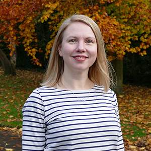 Genevieve Coderre-LaPalme, Lecturer in Human Resource Management (Management), standing in Kelvingrove Park