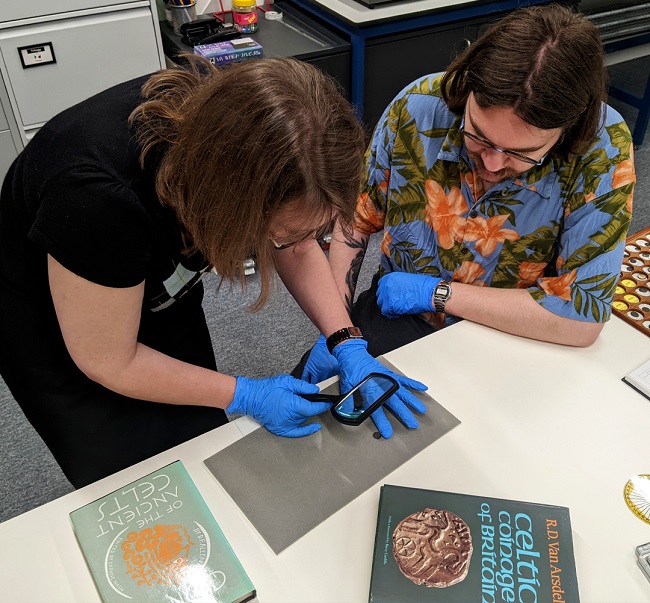 An image of students studying Celtic British Coins