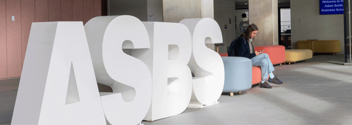 Large white ASBS letters in entrance hall