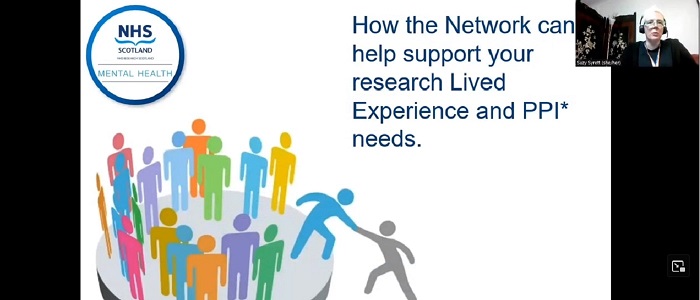 Slide from a YouTube video about patient and public involvement in mental health research