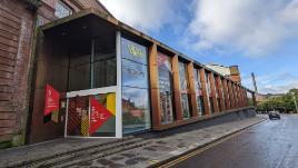 Kelvin Hall, side entrance on a sunny day