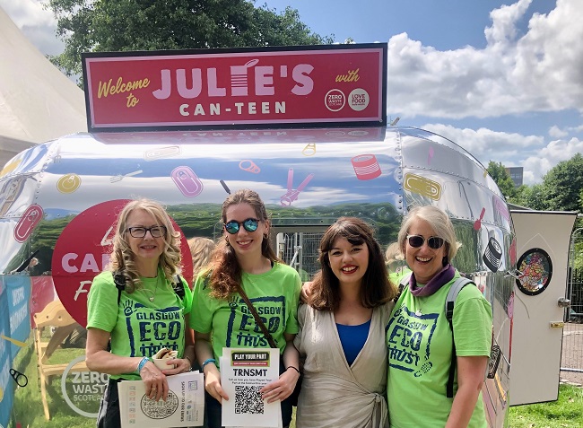 Glasgow Eco Trust and Julie Lin outside Julie’s Can-teen at TRNSMT 2023. Credit DF Concerts & Events
