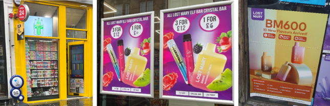 Examples of e-cigarette advertising