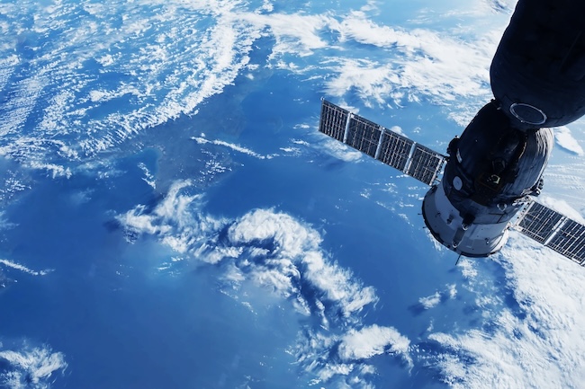 A space satellite above the Earth's surface