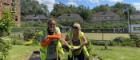 Lorna Cummings (right) taking part in the Archaeology Scotland excavations at Hampden (photo: The Hampden Collection)