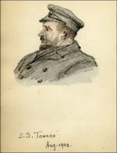 Coloured profile sketch of a member of the crew of the 'SS Toward', titled 