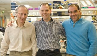 Professor Hugh Nimmo with Allan James and José Monreal.