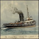 Coloured sketch of the tug 'Lady Crundall' titled 