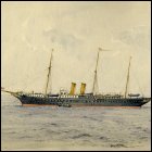 Coloured sketch of The Royal Yacht 'Alexandra', titled on the facing page 