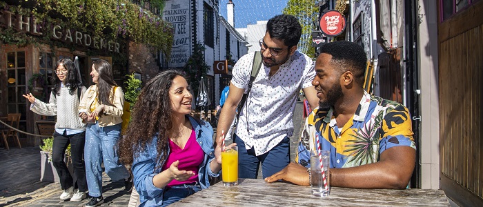 Students at Ashton Lane in the West End